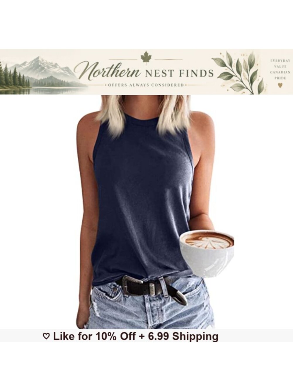 Womens Sleeveless Crewneck Tank Top Casual Loose Fit Summer Basic Shirt